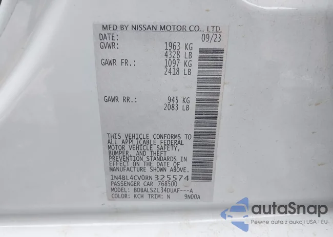 1N4BL4CV0RN325574: 42156140