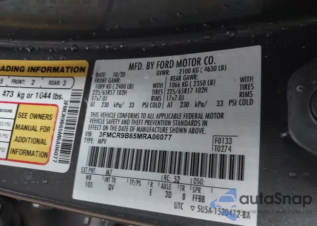 3FMCR9B65MRA06077: 42156150