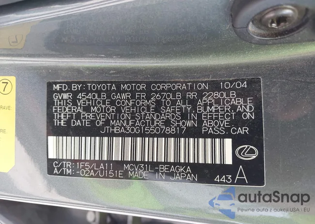 JTHBA30G155078817: 42156191