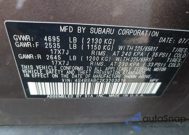 4S4BSABC2K3203016: 42156340