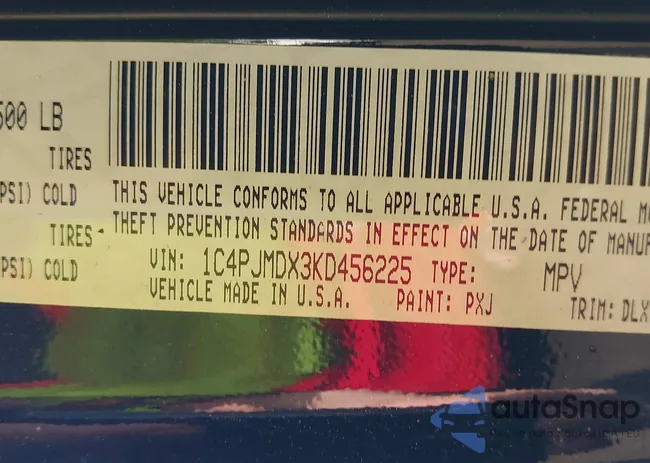 1C4PJMDX3KD456225: 42156466