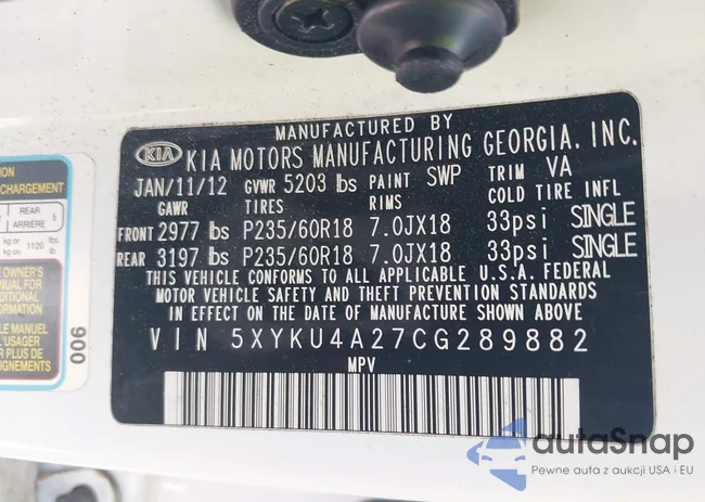 5XYKU4A27CG289882: 42157804