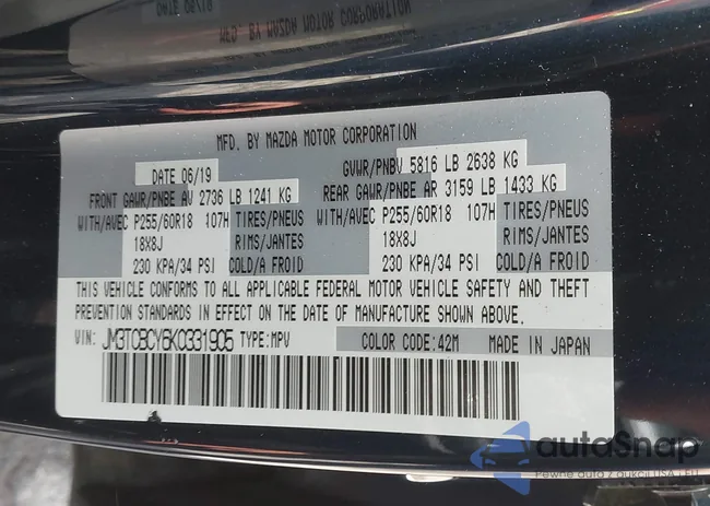 JM3TCBCY6K0331905: 42157842