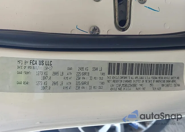 1C4PJMDB9JD549981: 42157930