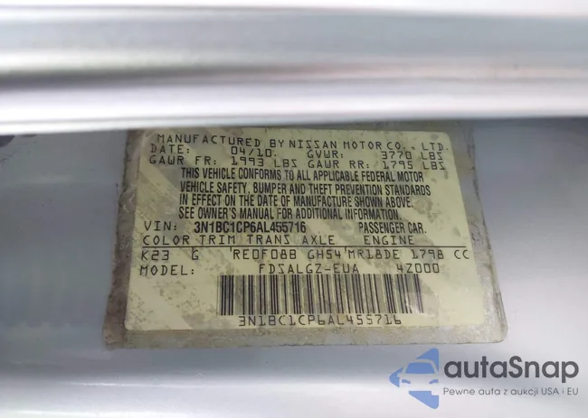 3N1BC1CP6AL455716: 42157221