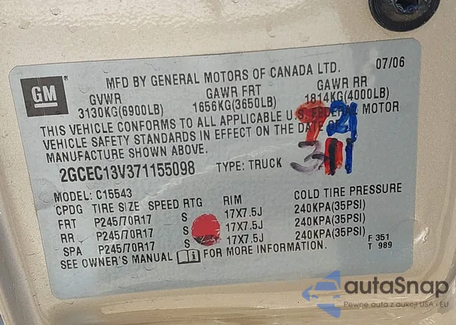 2GCEC13V371155098: 42157275