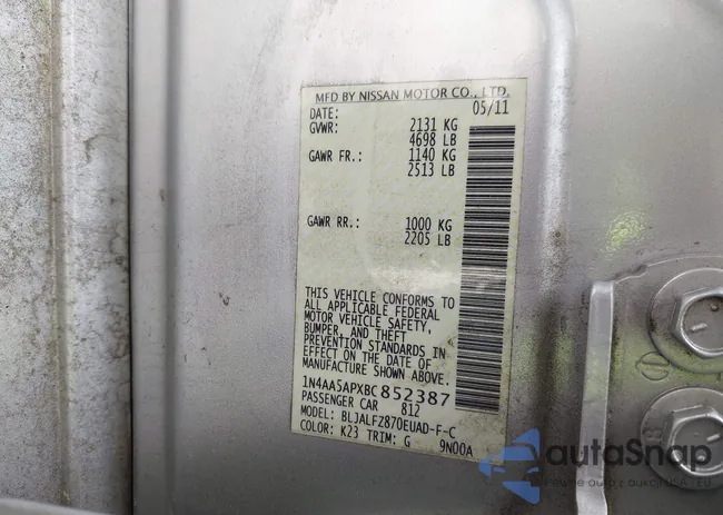 1N4AA5APXBC852387: 42157344