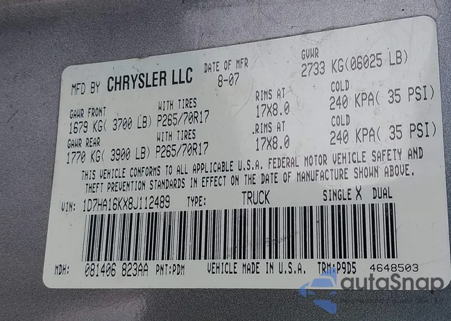 1D7HA16KX8J112489: 42157361