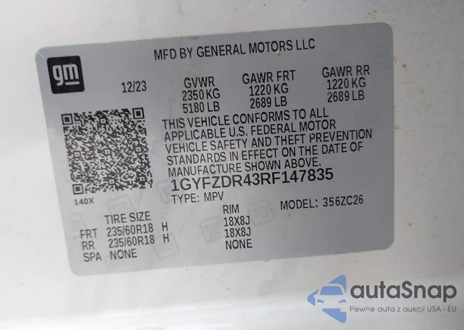 1GYFZDR43RF147835: 42157383