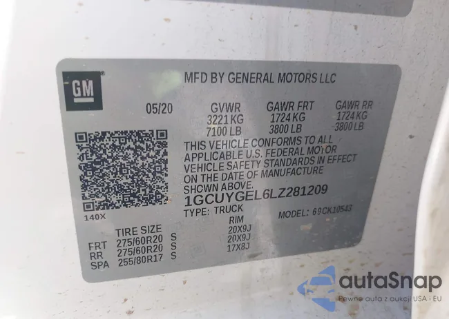 1GCUYGEL6LZ281209: 42158586