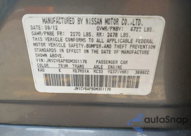 JN1CV6AP8DM301176: 42158812