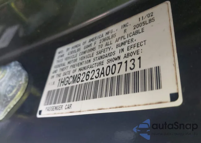 1HGCM82623A007131: 42158823