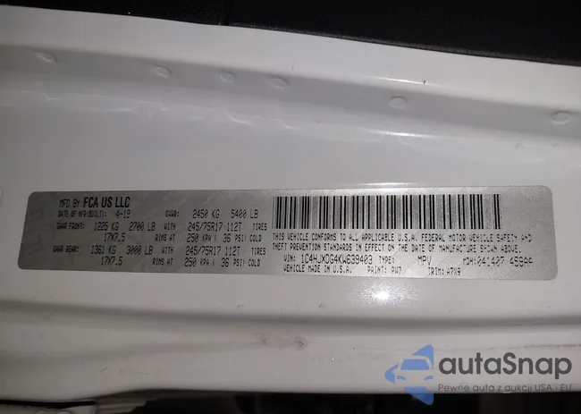 1C4HJXDG4KW639403: 42158096