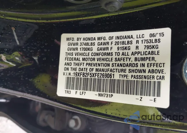 19XFB2F5XFE269061: 42158131