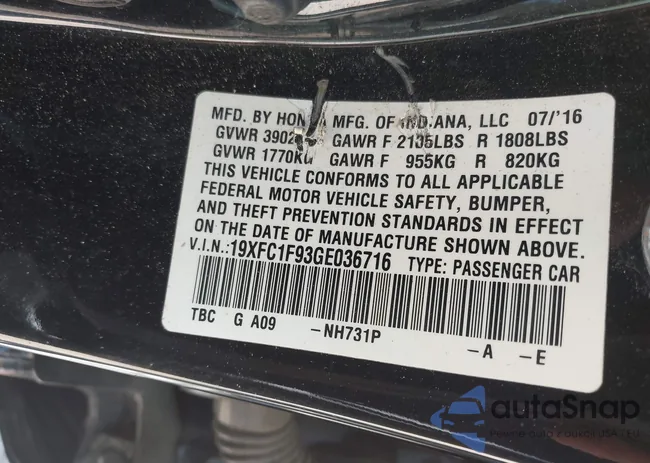 19XFC1F93GE036716: 42158178