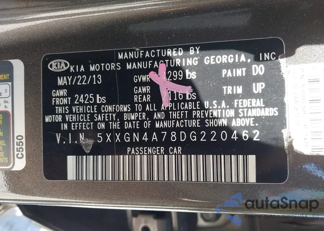 5XXGN4A78DG220462: 42158221