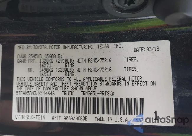 5TFAX5GN3JX114646: 42158450