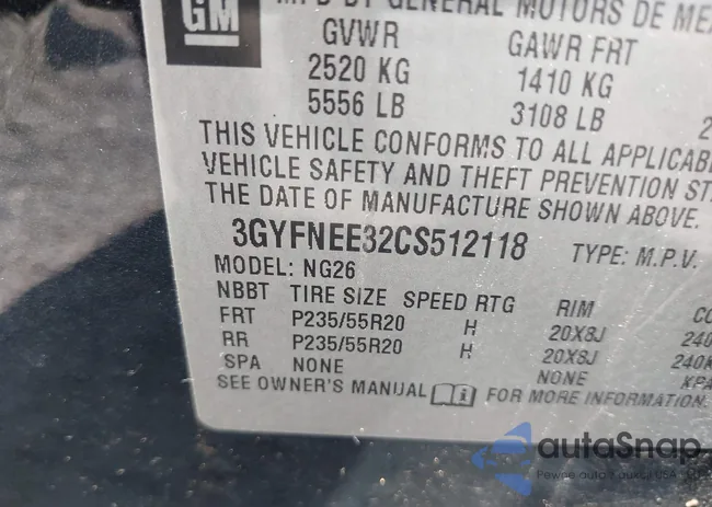 3GYFNEE32CS512118: 42158452