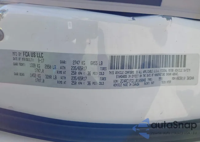 2C4RC1FG1JR109048: 42159620