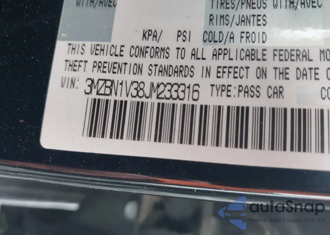 3MZBN1V38JM233316: 42159747