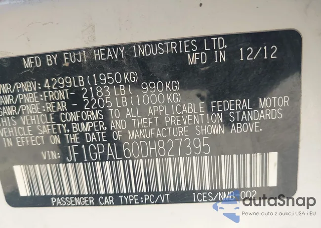 JF1GPAL60DH827395: 42159890