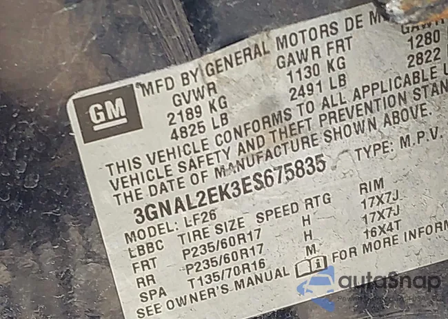 3GNAL2EK3ES675835: 42159996