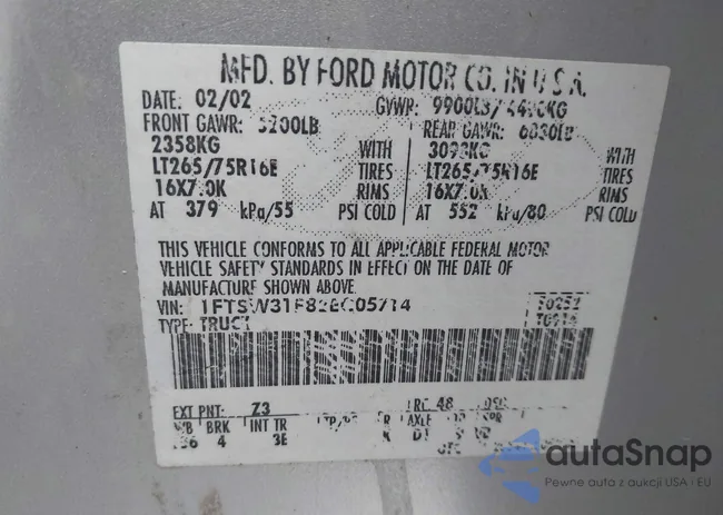 1FTSW31F82EC05714: 42160074