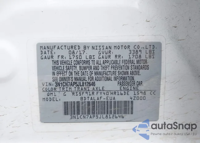 3N1CN7AP5JL812646: 42159127