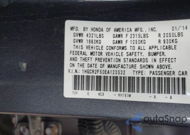 1HGCR2F50EA120532: 42159160