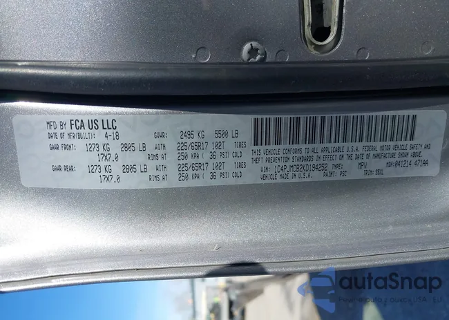 1C4PJMCB2KD194252: 42159369