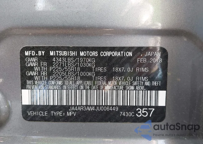 JA4AR3AW4JU006449: 42159454