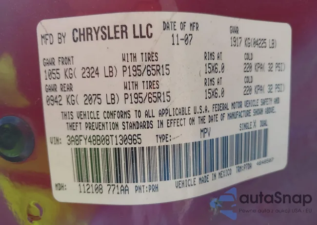 3A8FY48B08T130965: 42160541