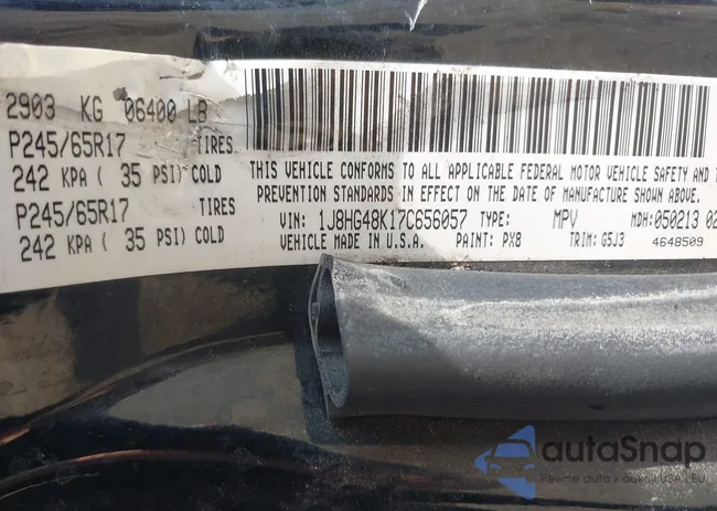 1J8HG48K17C656057: 42160580