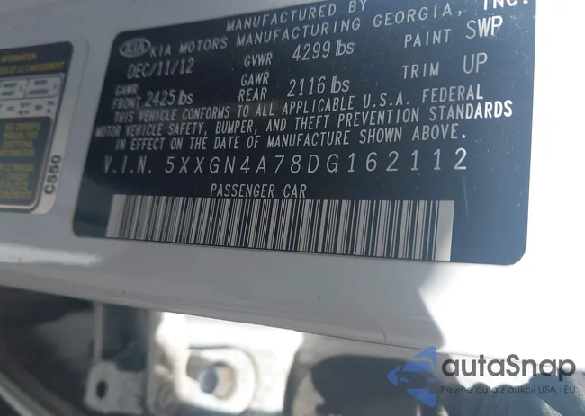 5XXGN4A78DG162112: 42160927