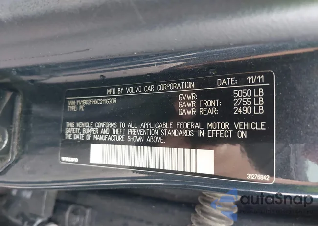 YV1902FHXC2116308: 42160277