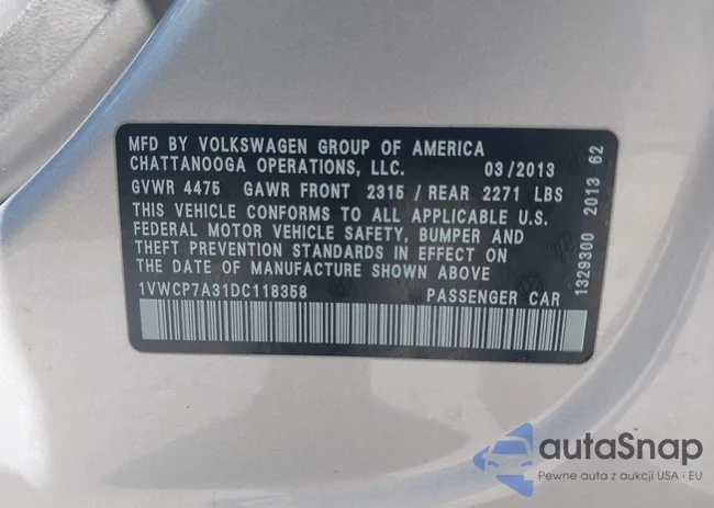 1VWCP7A31DC118358: 42160283