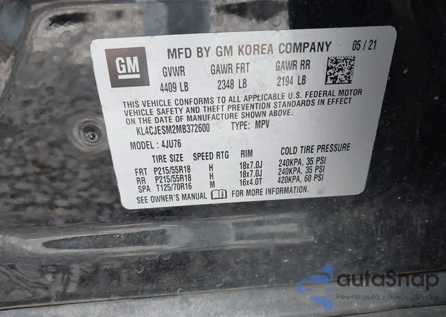 KL4CJESM2MB372600: 42161963