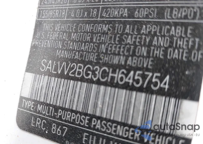 SALVV2BG3CH645754: 42161102