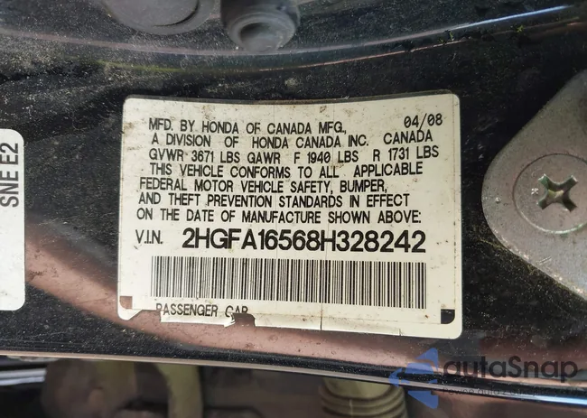 2HGFA16568H328242: 42161142