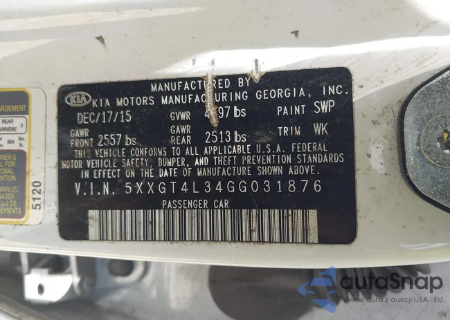 5XXGT4L34GG031876: 42161437