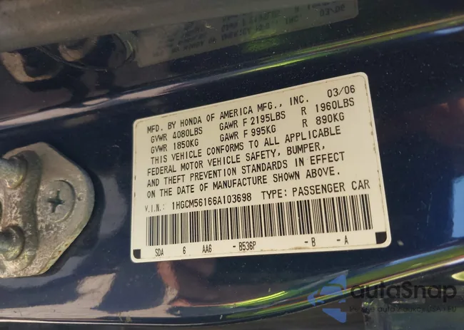 1HGCM56166A103698: 42161481