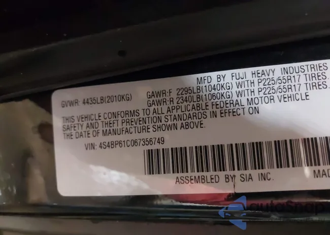 4S4BP61C067356749: 42162697