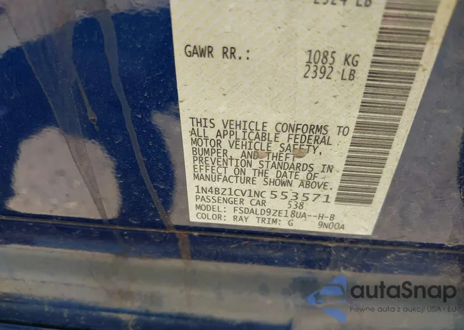 1N4BZ1CV1NC553571: 42162797