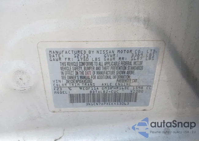 3N1CN7APXEK453063: 42163061