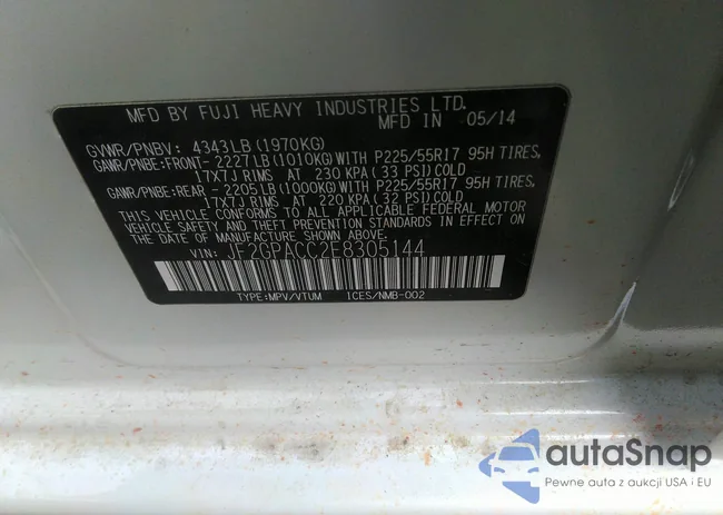 JF2GPACC2E8305144: 42163073