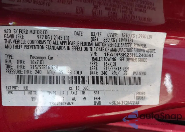 1FADP3K23HL240561: 42162321