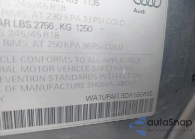 WA1UFAFL9DA166695: 42162434