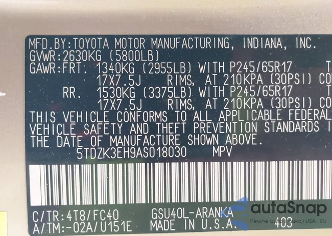 5TDZK3EH9AS018030: 42162492