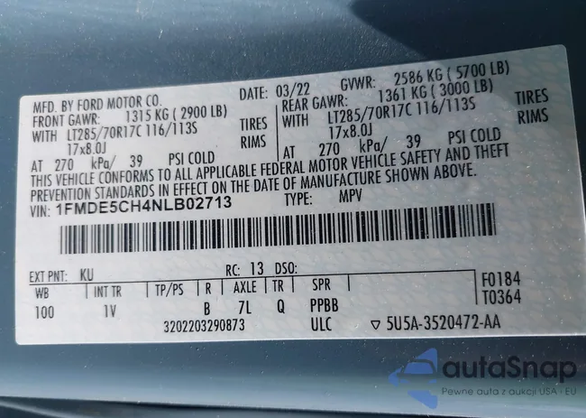 1FMDE5CH4NLB02713: 42163652