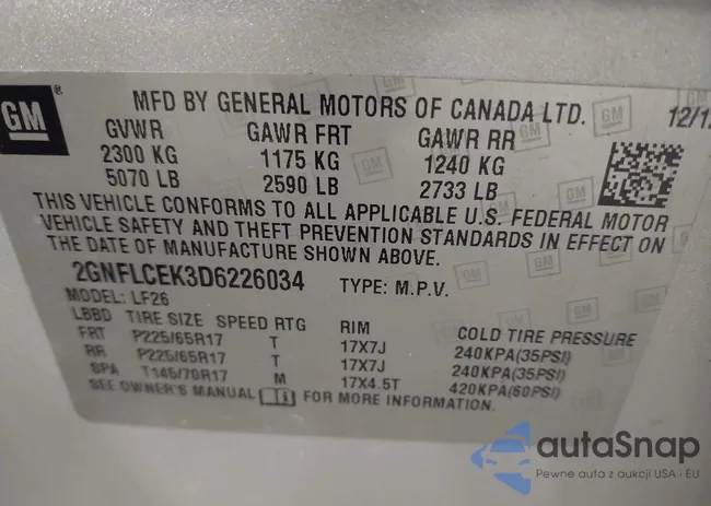 2GNFLCEK3D6226034: 42163722